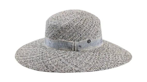 Panama Cloche Trois Couleurs von Risa in Natur Hellblau Dunkelblau mit Leinenband Ciel