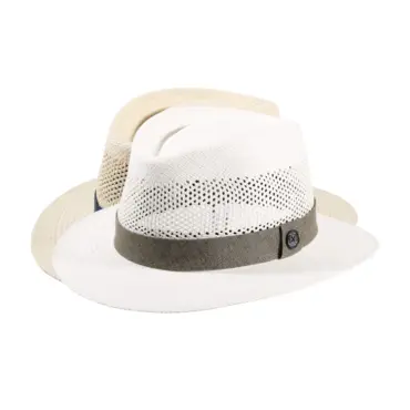 Ventilierter Panama Fedora mit Leinenband von Risa Schweiz