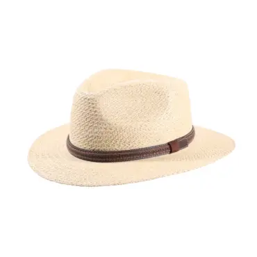 Fedora Rustical Panama Natur von Risa Schweiz mit geflochtenem Lederhutband