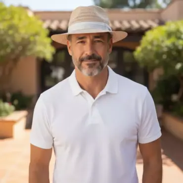 Fedora Bogart Freiamt Juwel Natur mit Nadelstreifen-Hutband von Risa