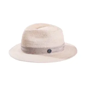 Antik Hemp Fedora Traveler Natur mit naturfarbenem Leinenband