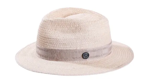 Antik Hemp Fedora Traveler Natur mit naturfarbenem Leinenband