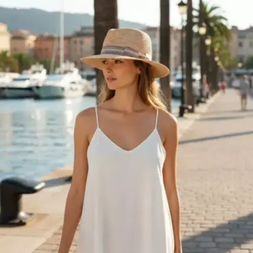 Sommerhut Fedora Traveler Raffia gehäkelt