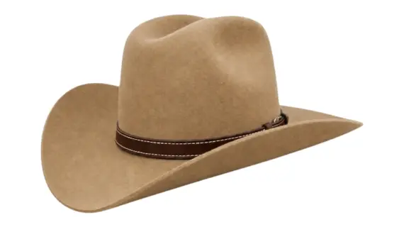 Westernhut Rodeo aus Wollfilz in Camel mit Rebsband