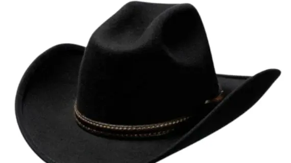 Westernhut Montana mit Bridée aus Wollfilz in Schwarz