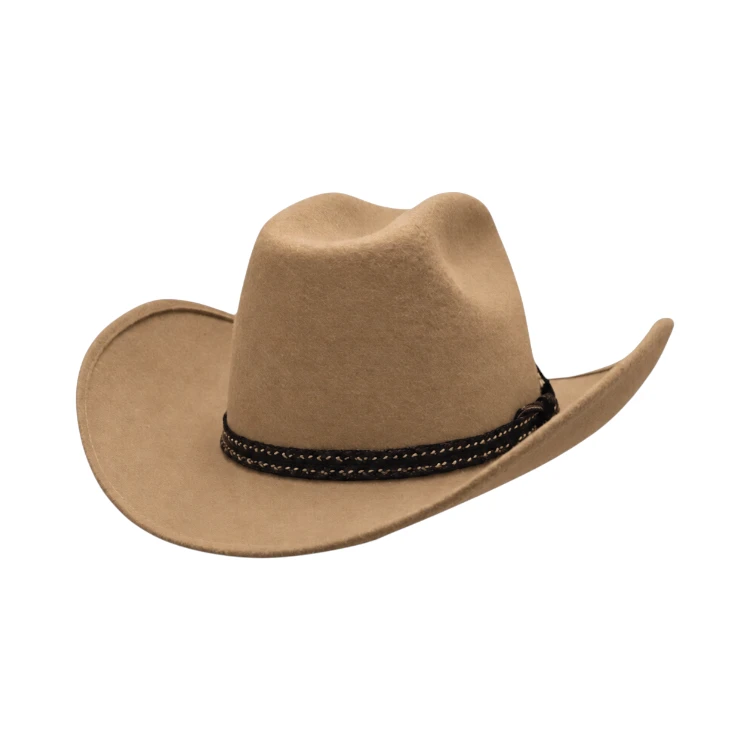 Westernhut Montana mit Bridée aus Wollfilz in Camel