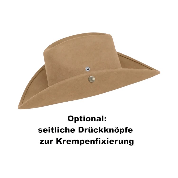 Westernhut Montana mit Bridée aus Wollfilz in Camel