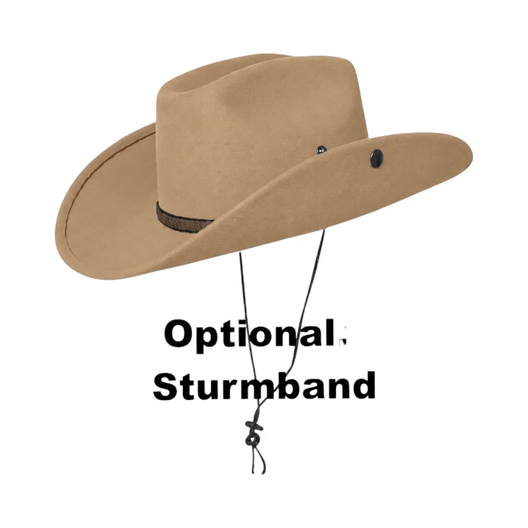 Westernhut Montana mit Bridée aus Wollfilz in Camel