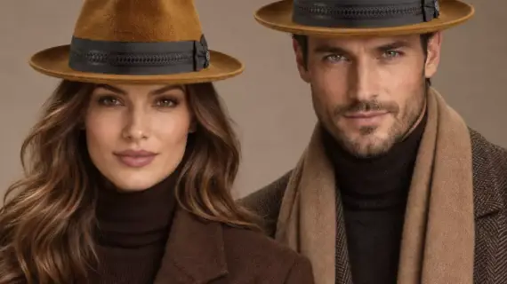 Fedora Bogart Golden Velours aus Hasenhaar in Gold mit dunklem Rebsband