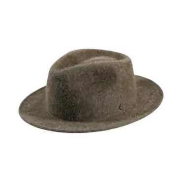 Fedora Capelli aus Haarfilz in Kaperngrün meliert