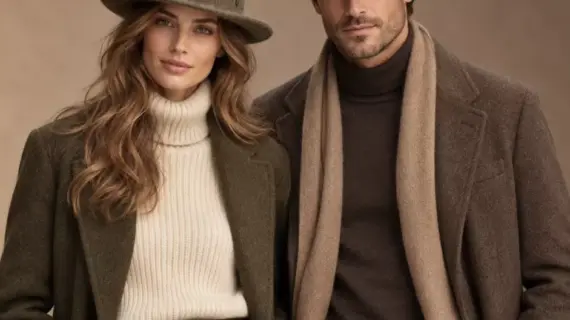 Frau und Mann mit Fedora Capelli in Kaperngrün und Braun meliert