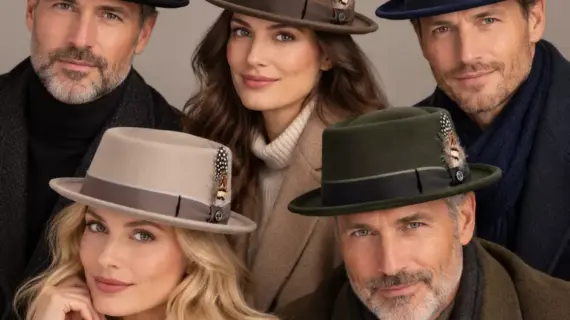 Damen und Herren mit Porkpie Classic Paspel in fünf Farben