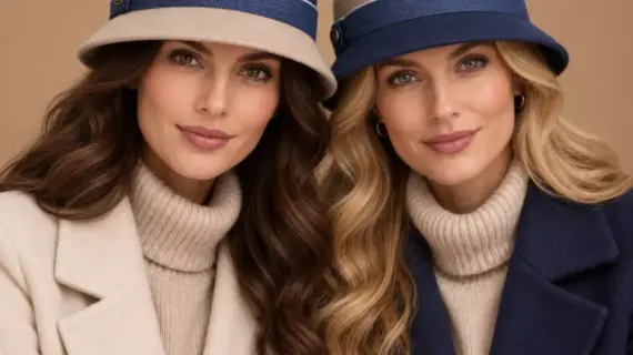 Cloche Wolle 2-Pieces «Indigo-Beige»