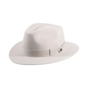 Fedora Traveler Lambswool in Hellbeige mit Romboid-Hutband