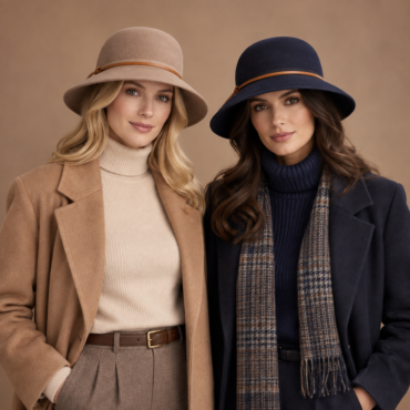 Variantenbild Damencloche aus Kaschmir in Camel und Marine