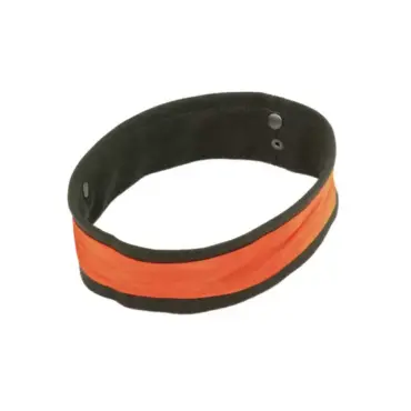 Wendbares Hutband aus Wollfilz Olivgrün/Orange