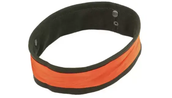 Wendbares Hutband aus Wollfilz Olivgrün/Orange